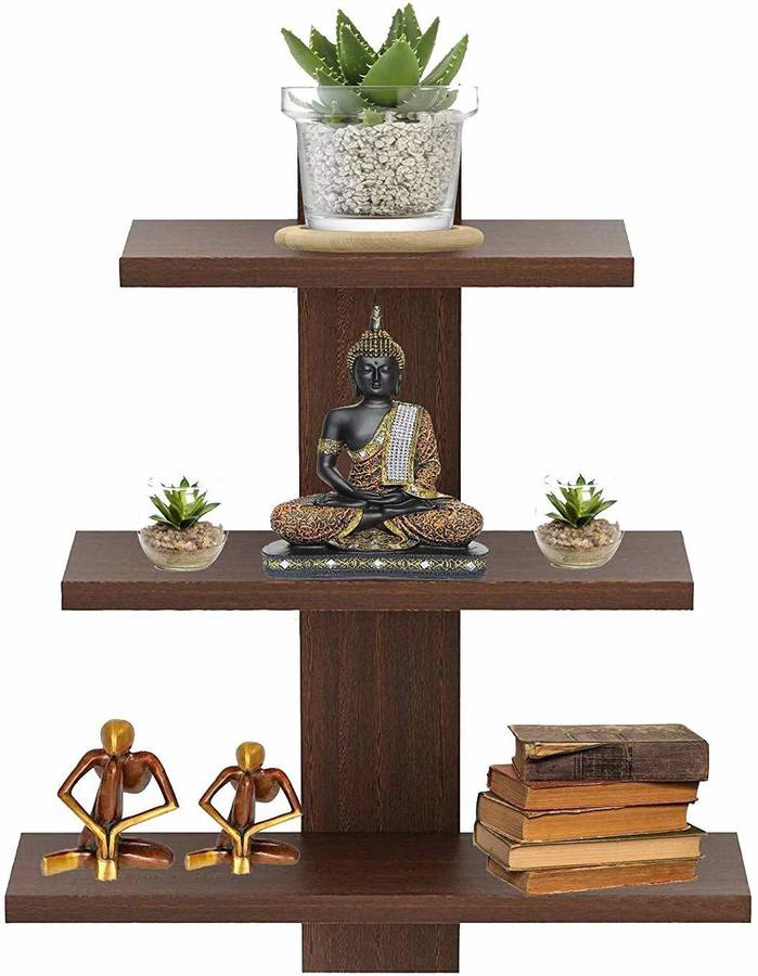 Furniture Cafe Wall Decor Book Shelf/Wall Display Rack (3 Shelves) - Ideal for Gift MDF (Medium Density Fiber) Wall Shelf