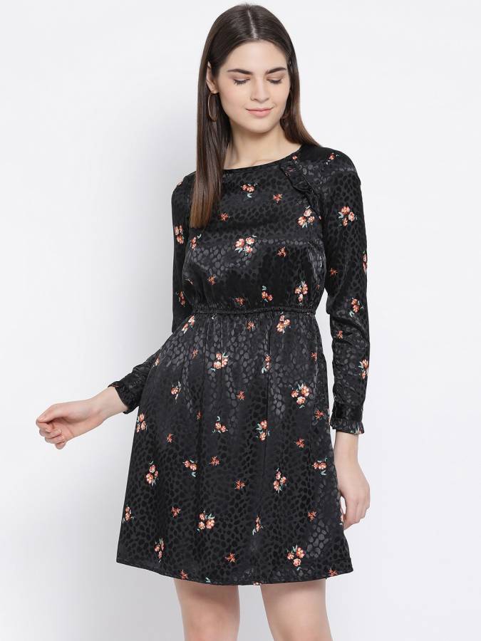 Women A-line Black, Pink Dress Price in India