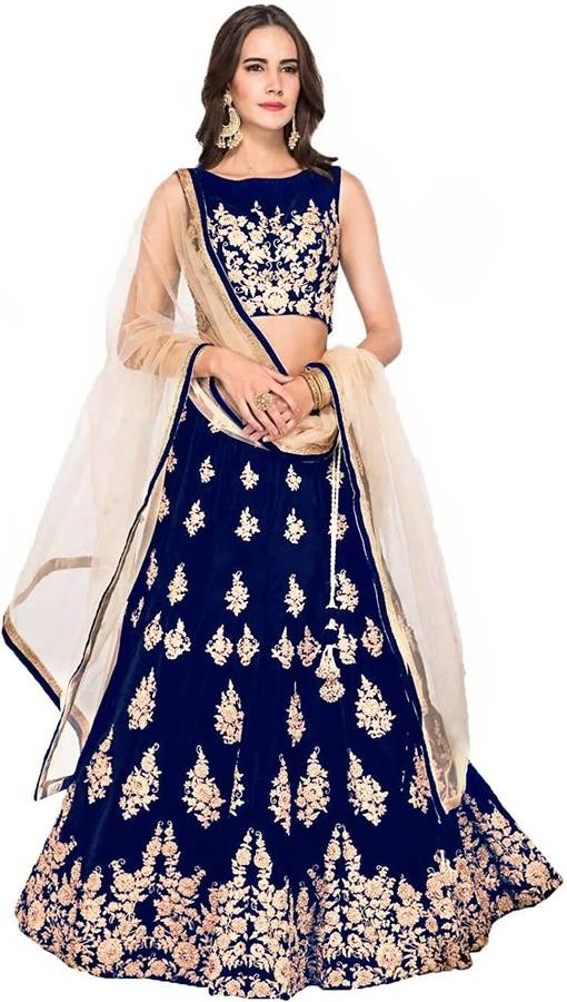 Embroidered, Self Design Semi Stitched Lehenga Choli