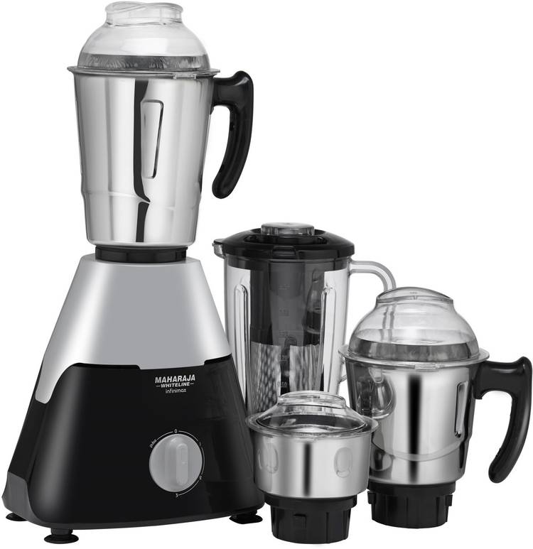 MAHARAJA WHITELINE Infinimax Elite MX-225 750 W Mixer Grinder (4 Jars, Grey, Black)