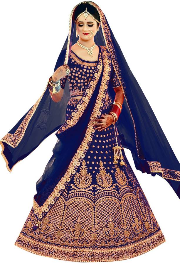 Embellished Semi Stitched Lehenga Choli Price in India