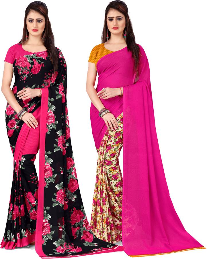 Floral Print, Printed Daily Wear Georgette Saree Price in India