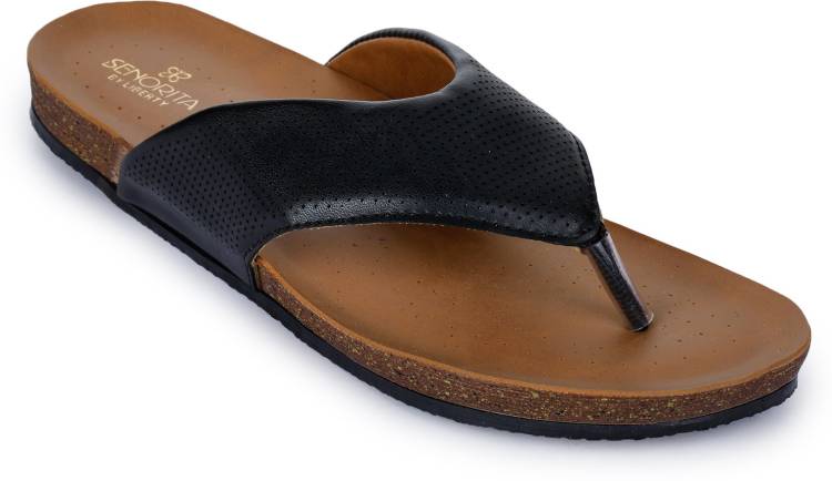 Women RIMMI-2 Black Flats Sandal Price in India