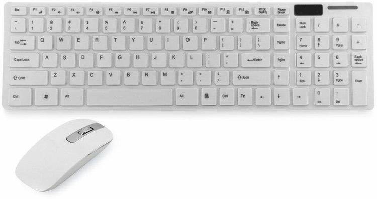 Meriox 2.4G Wireless Keyboard & Mouse Combo Kit (White) Wireless Desktop Keyboard (White) Bluetooth Laptop Keyboard