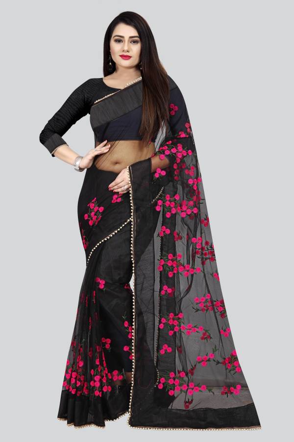 Embroidered Bollywood Net Saree Price in India