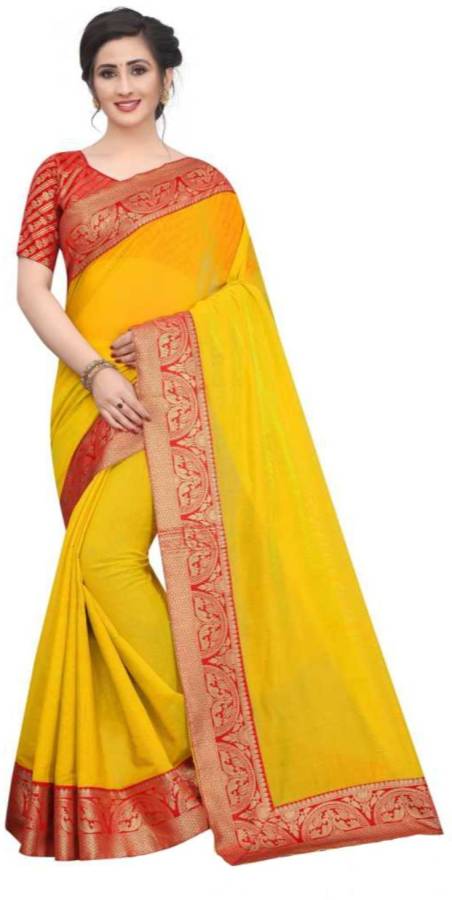 Solid, Woven Rajshahi Cotton Linen Blend Saree Price in India