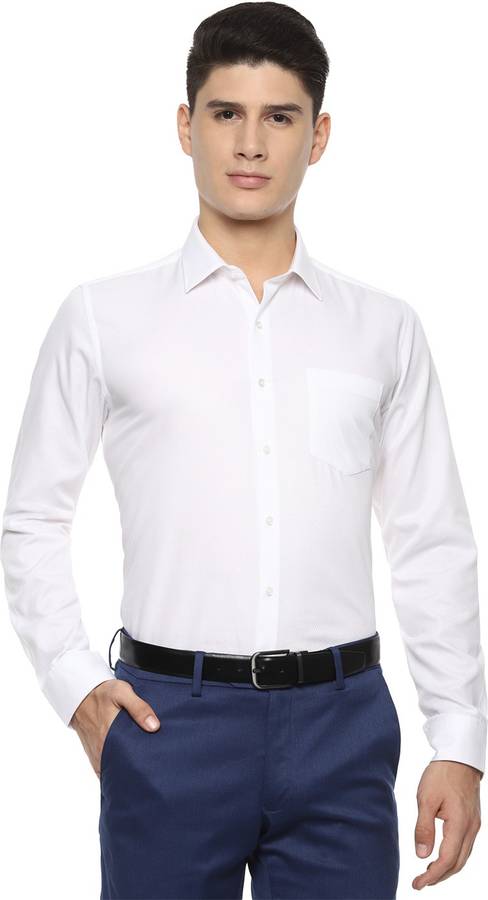 Men Slim Fit Striped, Self Design, Solid Spread Collar Formal Shirt