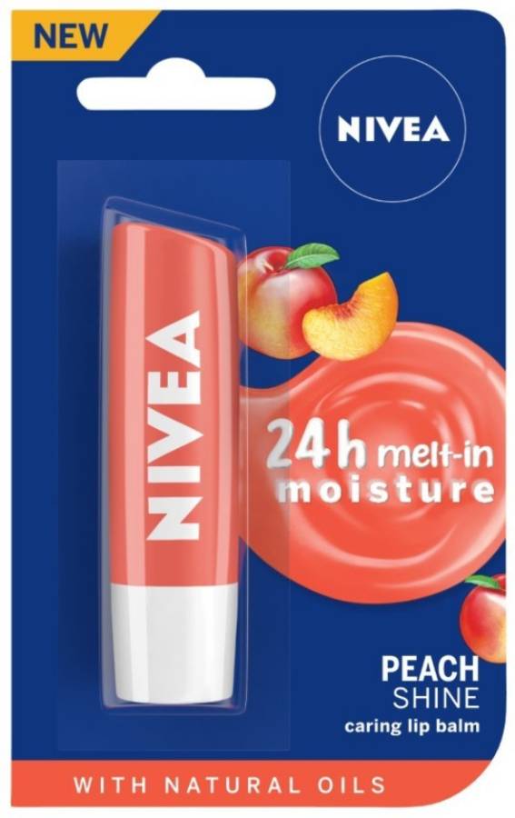 NIVEA Shine Caring Lip Balm Peach Price in India