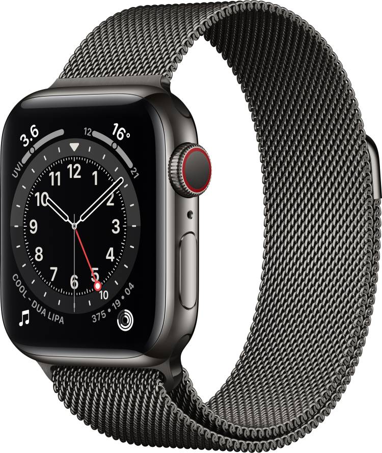 APPLE Watch Series 6 GPS + Cellular M06Y3HN/A 40 mm Graphite Stainless Steel Case with Graphite Milanese Loop Price in India