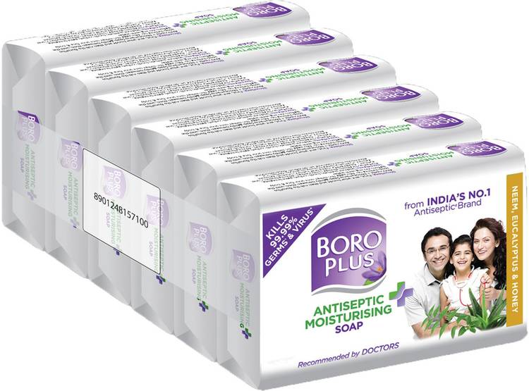 Boroplus Antiseptic + Moisturising Soap - Neem, Eucalyptus & Honey (Pack of 6)