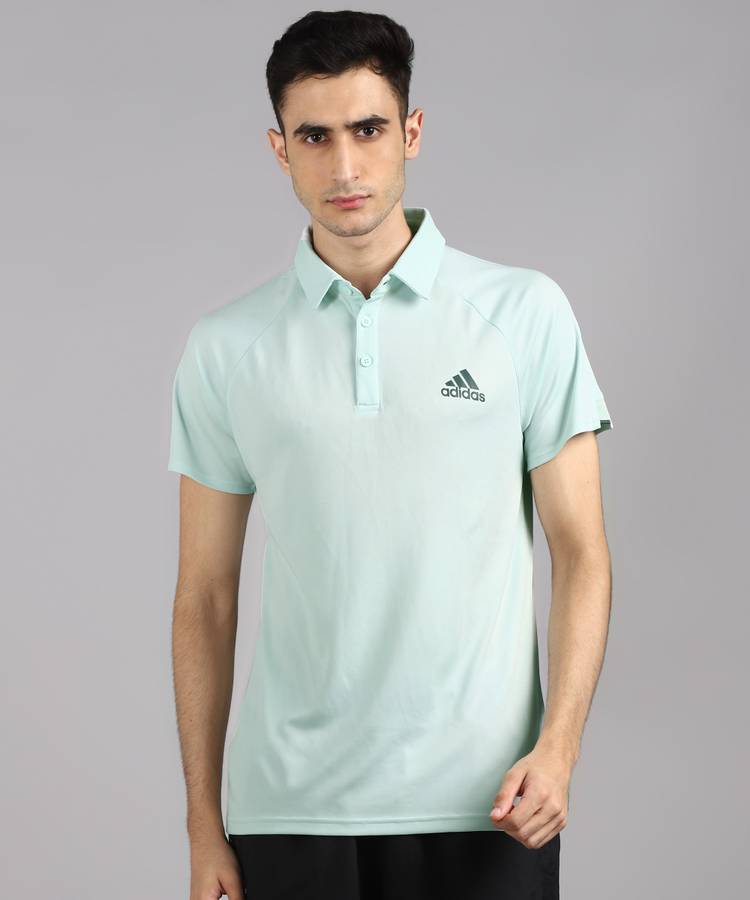 Sporty Men Polo Neck Green T-Shirt
