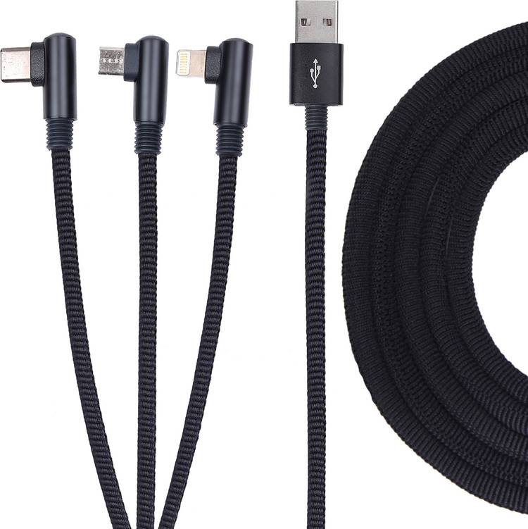 IAIR D17 - 3 in 1 Micro USB + Type C + Lightning 90 Degree Angle Cable 1.25 m Micro USB Cable