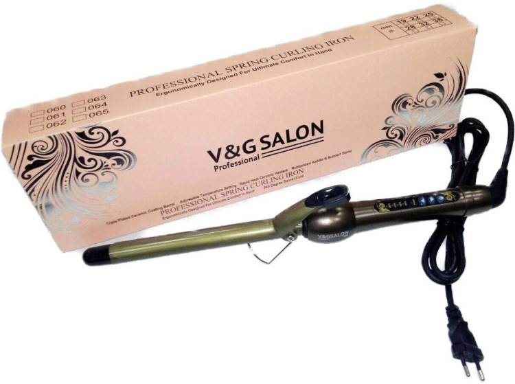 VNG V&G Tripple Plated Ceramic Coating Barrel // Profesional Spring Curling Iron Electric Hair Curler Price in India
