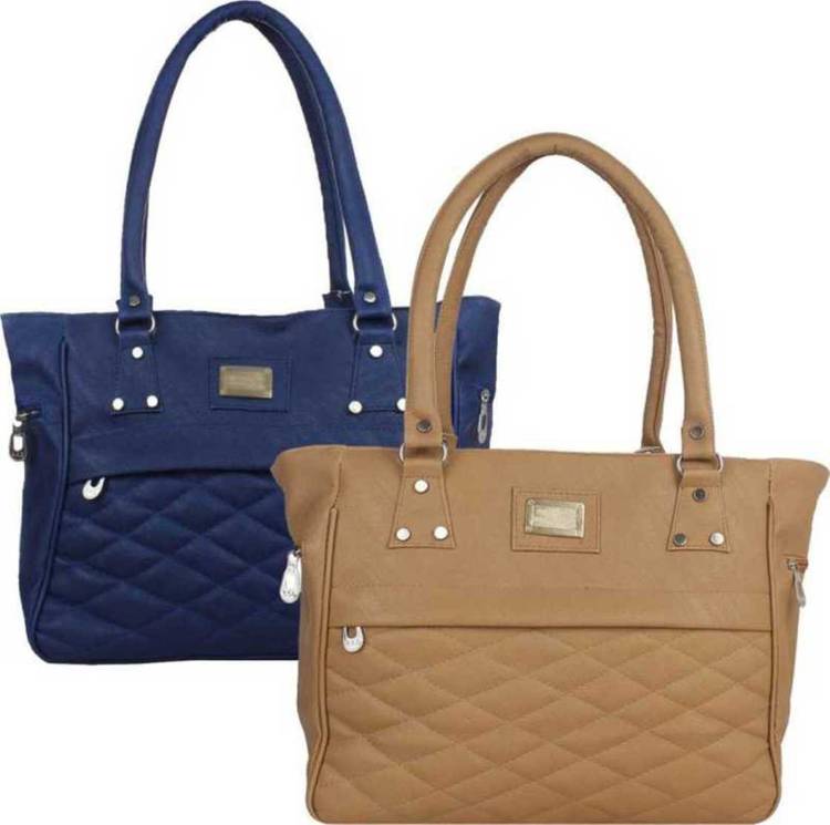 Women Gold, Blue Shoulder Bag - Extra Spacious Price in India