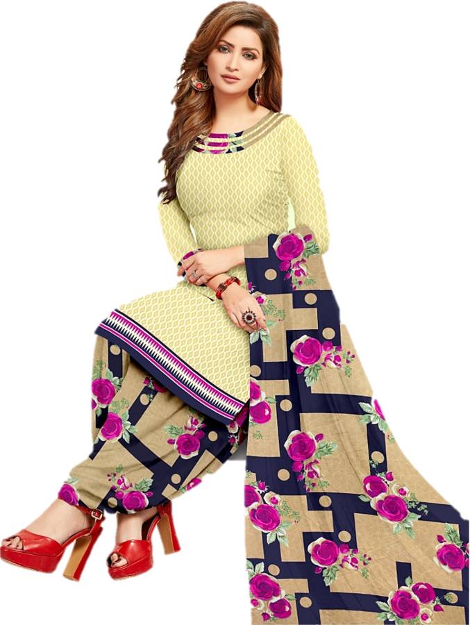 Sastvik Crepe Floral Print Salwar Suit Material