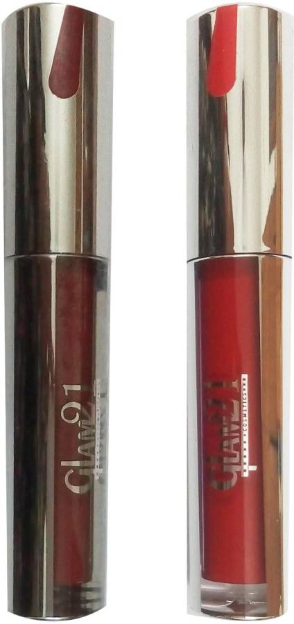 Glam 21 1 KISS PROOF NON TRANSFER BRICK RED SHADE LIP GLOSS ( 6 GM )+ 1 KISS PROOF NON TRANSFER COCOA BUTTER SHADE (6 GM) Price in India