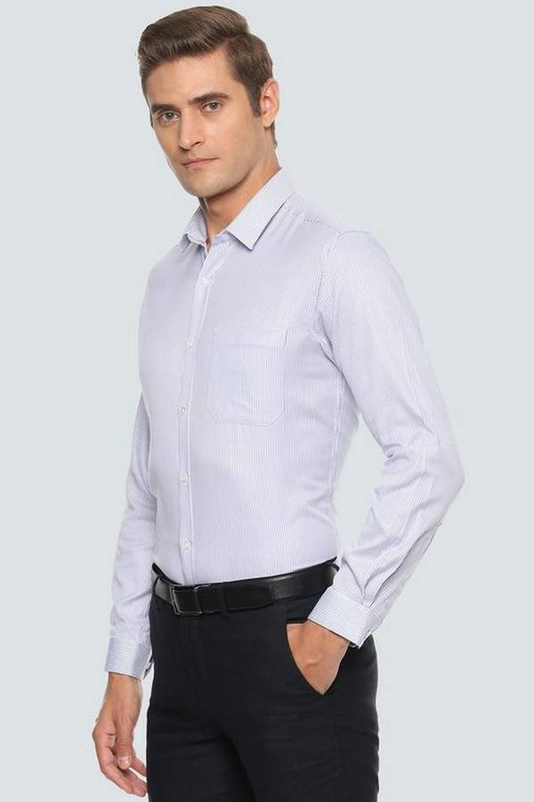 Men Slim Fit Striped, Self Design, Printed Spread Collar Formal Shirt