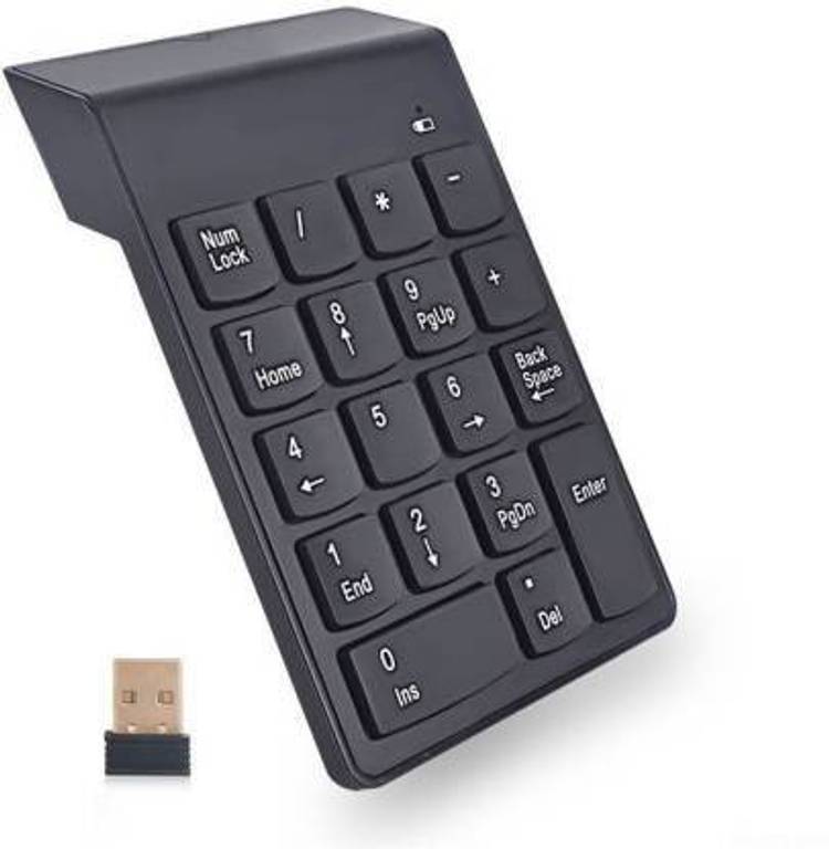 Cremar Mini Numeric Keypad 2.4GHz Wireless 18 Keys Pad for PC Laptop Wireless Laptop Keyboard