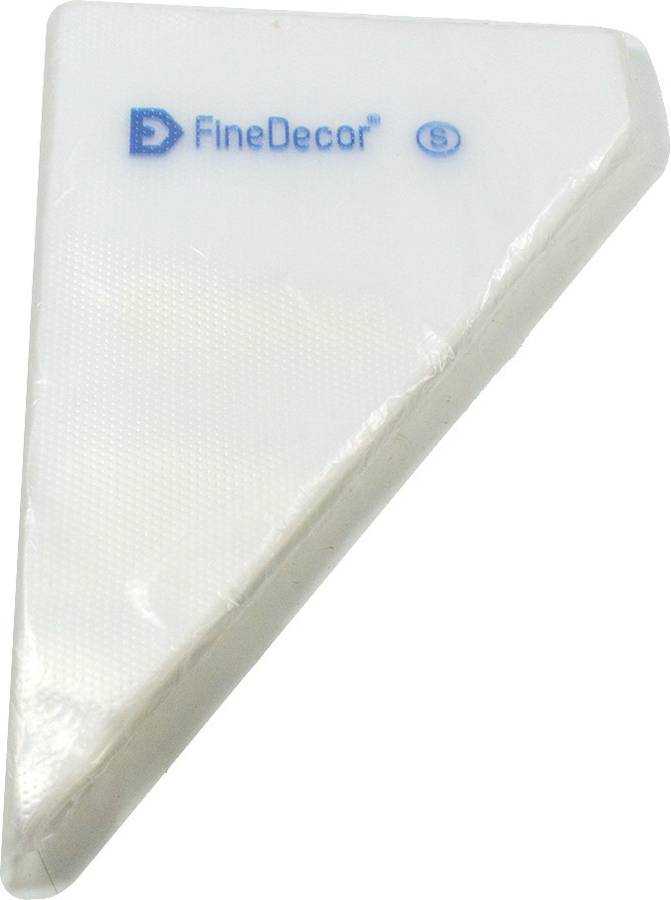 Finedecor (Small , White ) 26 x 16 cm/10 x 6 Inch Plastic Pastry Reusable Piping Bag