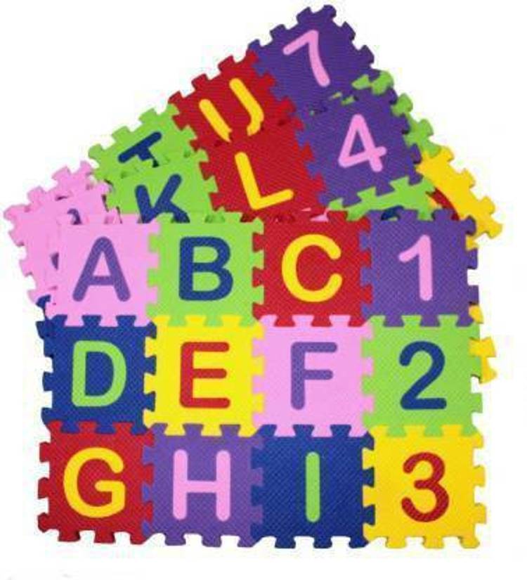 TITIRANGI Puzzle Mat with Alphabets & Numbers Print Pack of 36 - Multi Colour (36 Pieces)