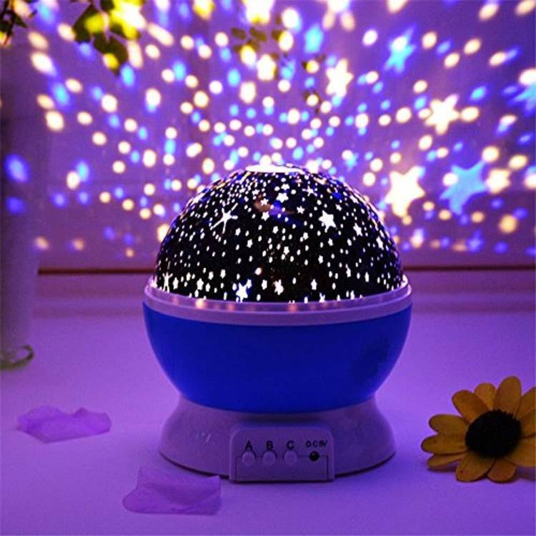 Leplion Round Star Master Projector LED Night lamp and Rotating 4 Mode Sky Star Master Mini Projector Lamp for Kid's Room Decoration Night Lamp Night Lamp