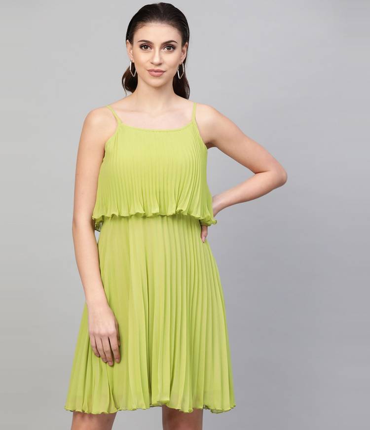 Women Skater Light Green Dress