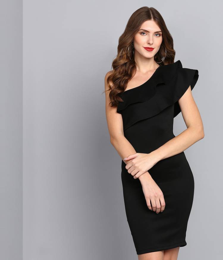 Women Bodycon Black Dress Price in India