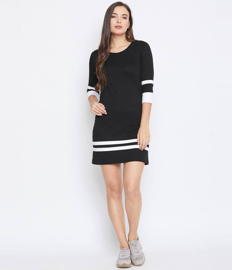 Women Bodycon White, Black Dress