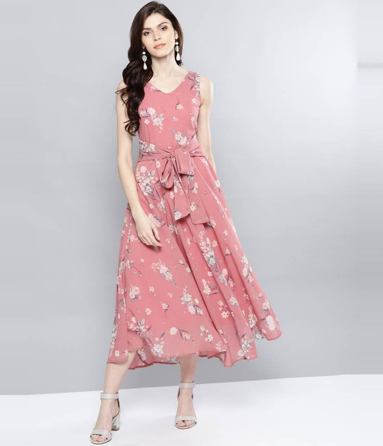 Women Maxi Pink Dress Price in India