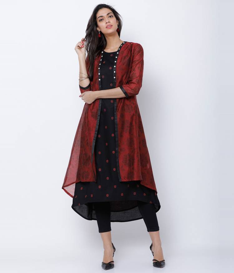 Women Kurta and Dupatta Set Cotton Blend