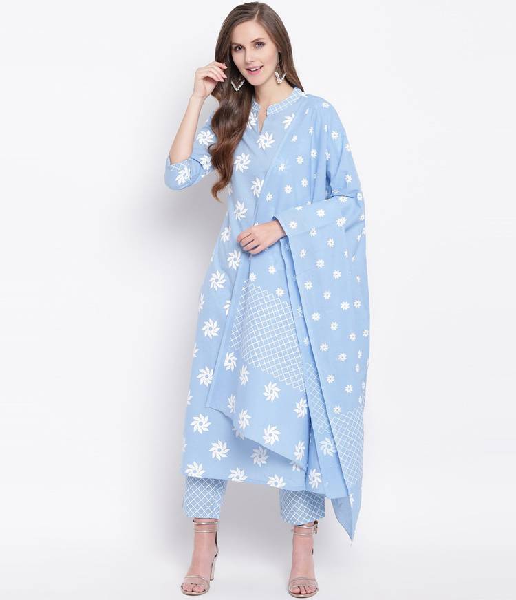 Women Kurta and Pant Set Cambric