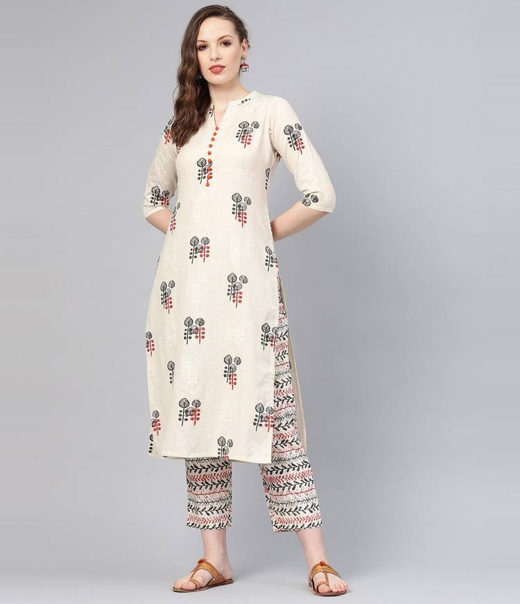 Women Kurta and Trousers Set Pure Cotton