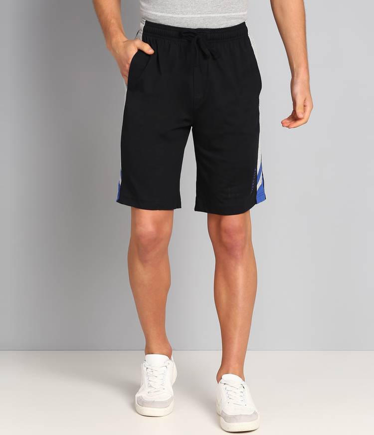 Solid Men Black Regular Shorts