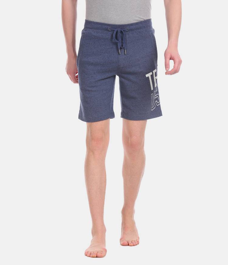 Solid Men Blue Denim Shorts