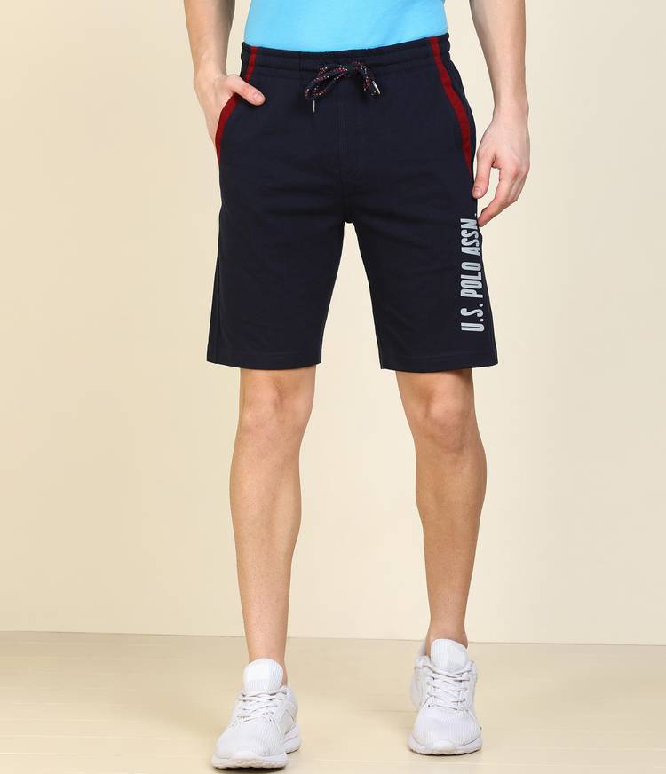 Printed Men Dark Blue Sports Shorts