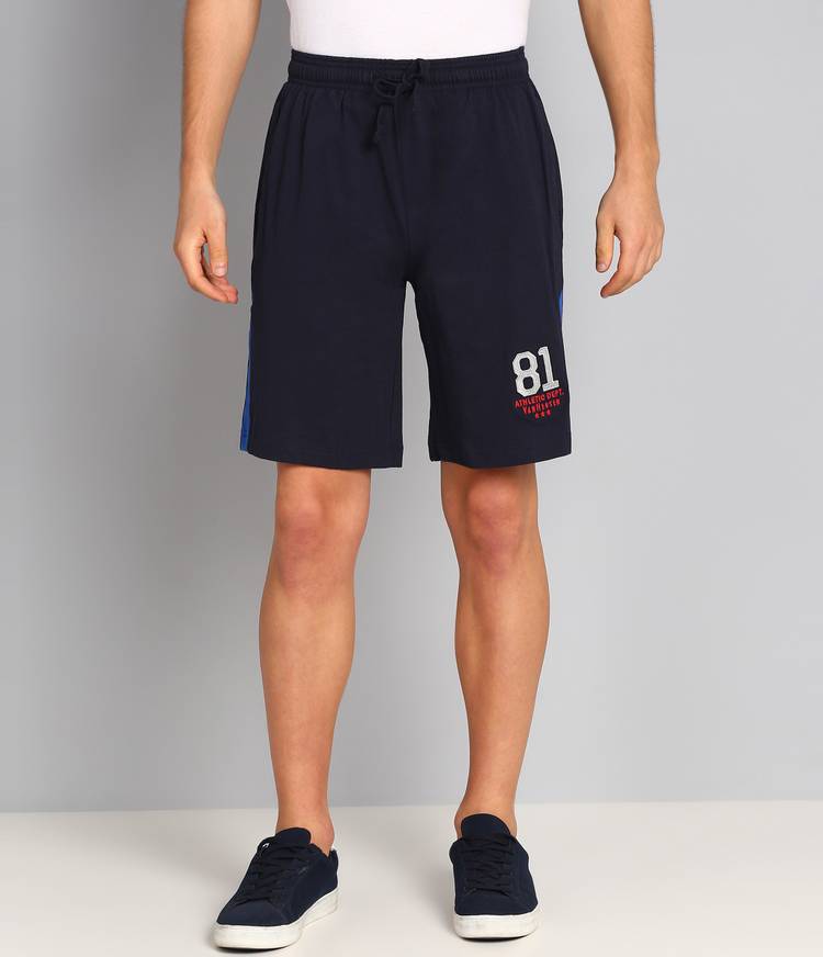 Solid Men Dark Blue Regular Shorts