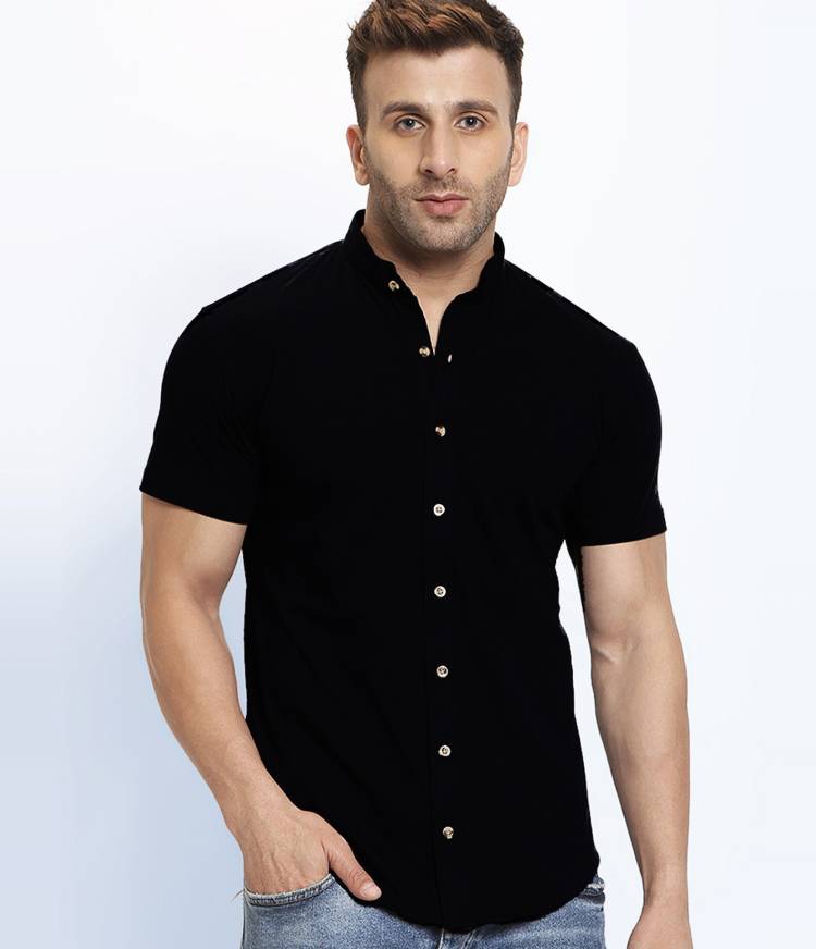 Men Regular Fit Solid Casual Shirt Price in India