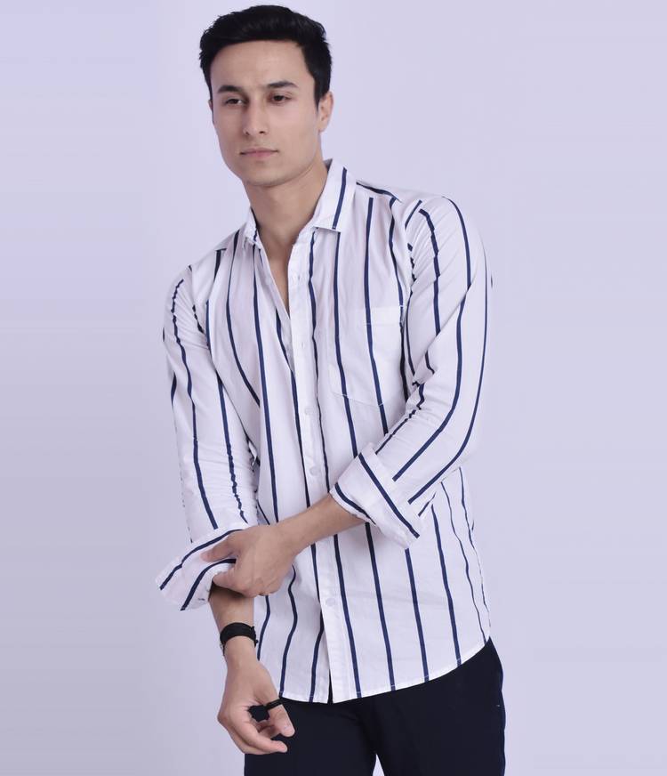 Men Regular Fit Striped Casual Shirt