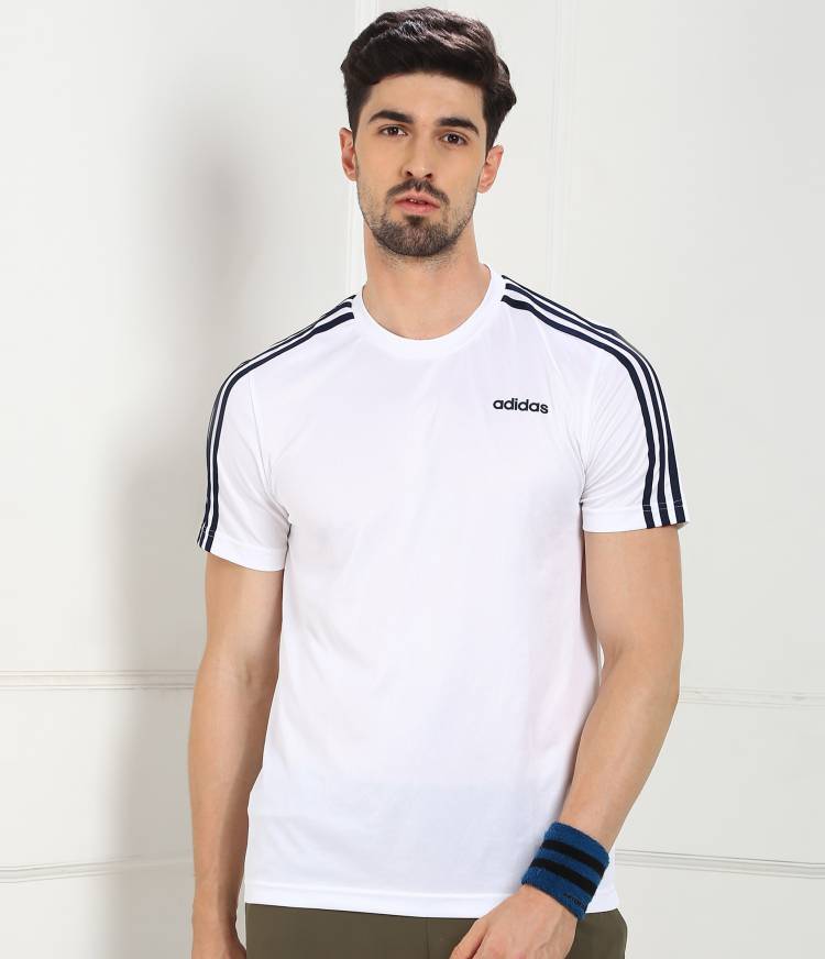 Sporty Men Round Neck White T-Shirt Price in India