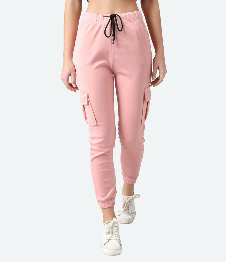 Regular Fit Women Pink Viscose Blend Trousers