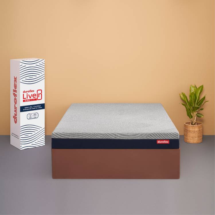 DUROFLEX Livein Duropedic with Doctor Recommended 5 Zone Orthopedic Support Layer 6.0 inch Double Memory Foam Mattress