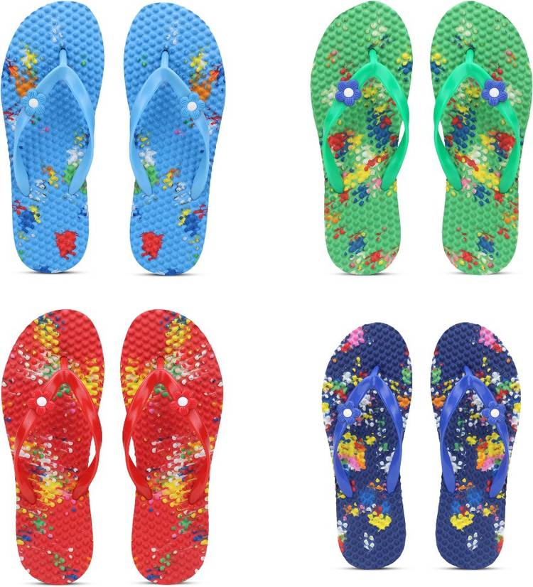 Women Casual Comfort Ortho Plus Health Slippers ( Pack Of 4) Slippers