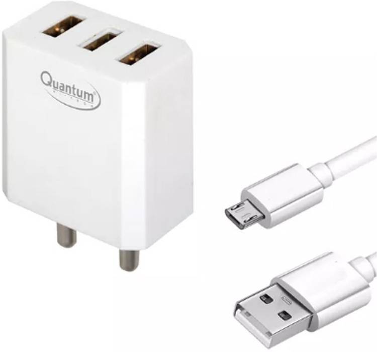 QUANTUM Wall charger-A5 12 W 5 A Multiport Mobile Charger with Detachable Cable