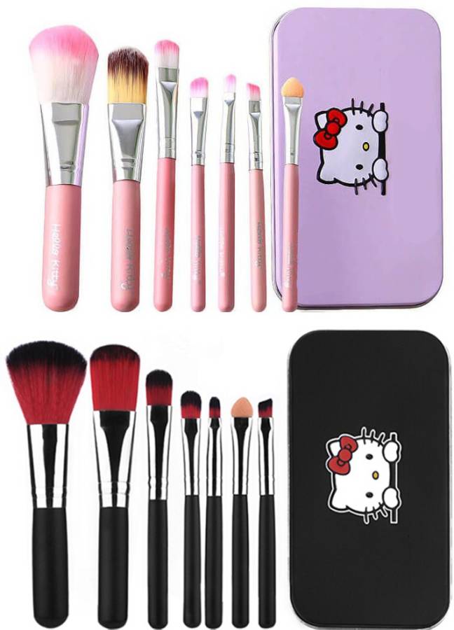 BELLA HARARO Makeup brush set of with Pink & Black Box Price in India