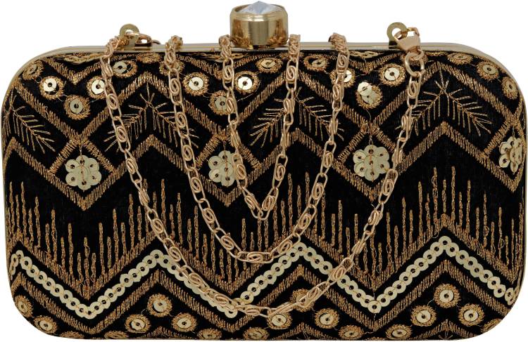 Party Black  Clutch  - Regular Size Price in India