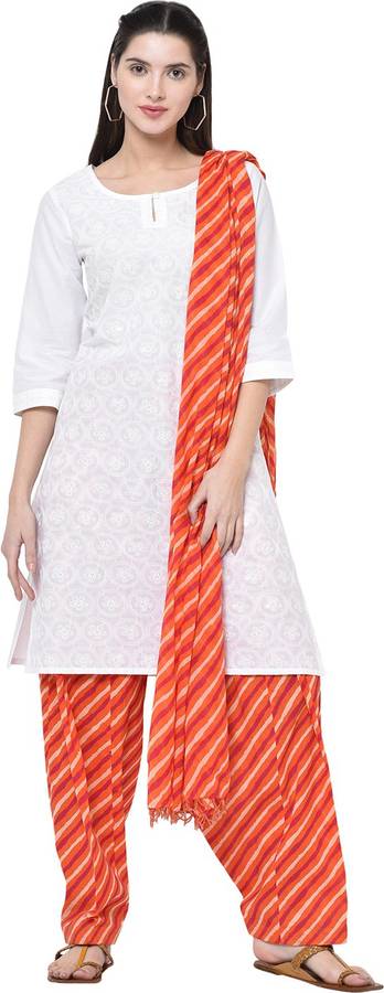 Pure Cotton Printed Orange Women Dupatta