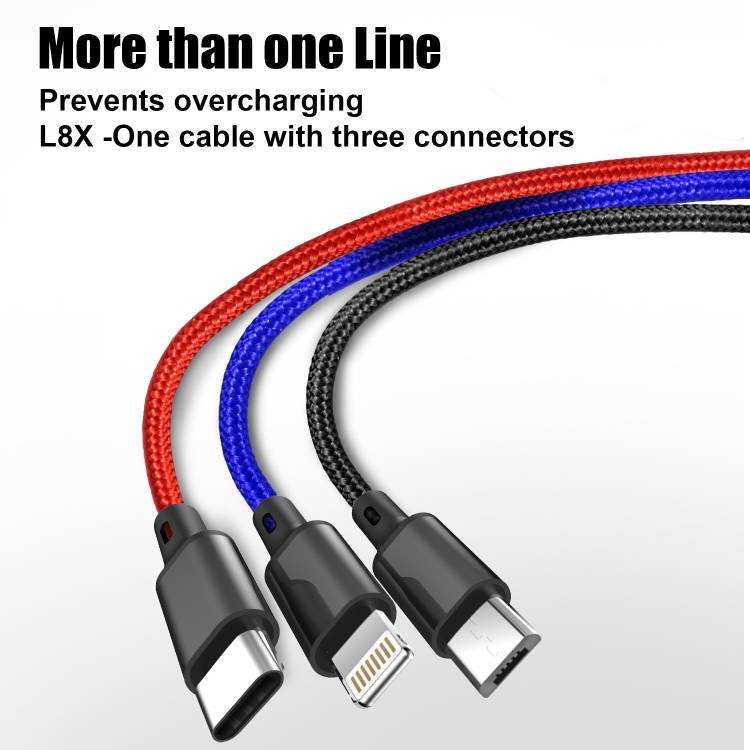 DUDAO L8X-3 IN 1 1 m USB Type C Cable