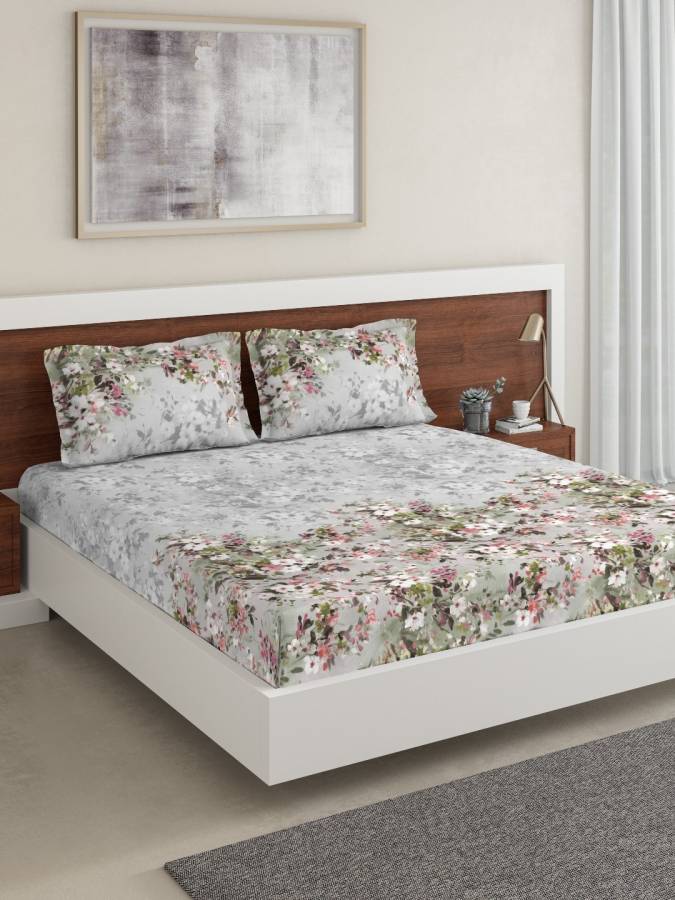 Ddecor Live Beautiful 180 TC Cotton Double Floral Bedsheet