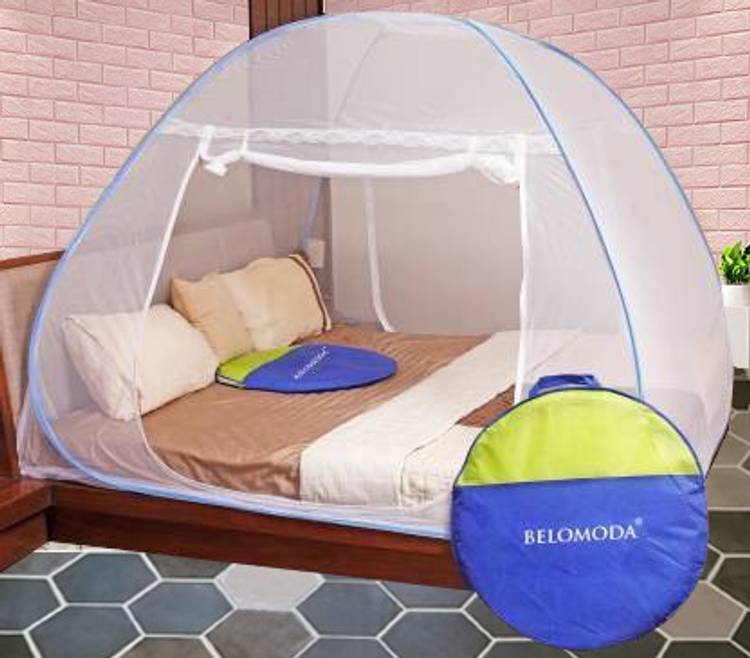 Belomoda Polyester Adults Blue Mosquito Net Polyester Adults Net King Size Double bed Mosquito Net Mosquito Net