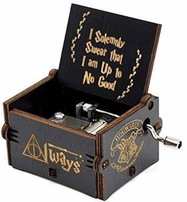 EITHEO Wooden Hand Cranked Collectable Engraved Vintage Music Box - Harry Potter, Black